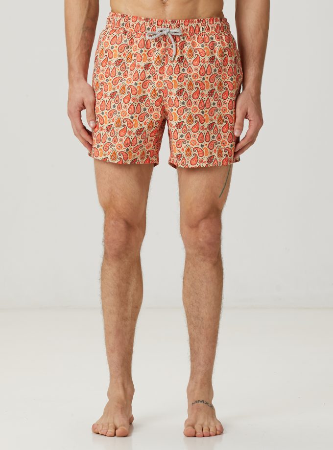 Hawksbill Paisley - Turuncu Deniz Şortu