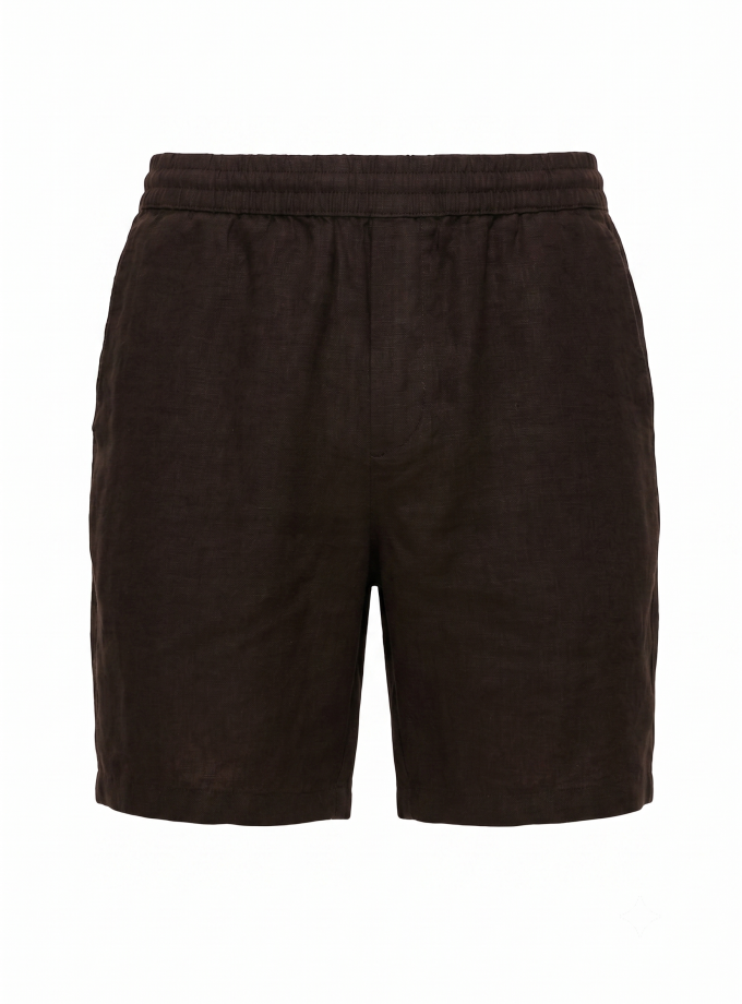 Hawksbill Linen Short - Koyu Kahverengi