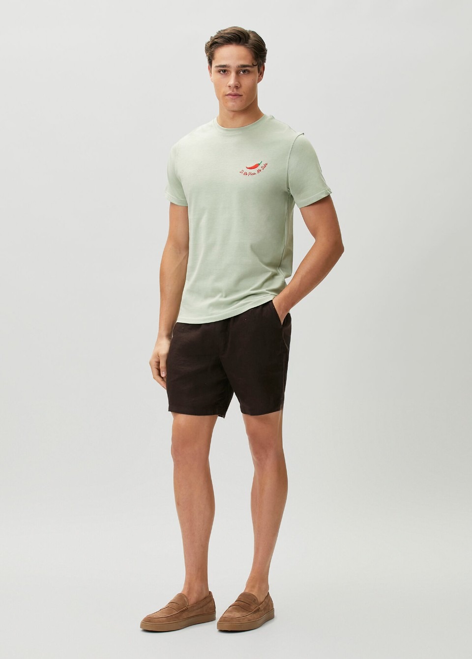 Hawksbill Linen Short - Koyu Kahverengi - Görsel 3